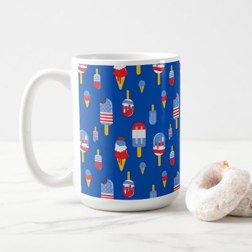 Patriotic Ice Cream Pattern Coffee Mug