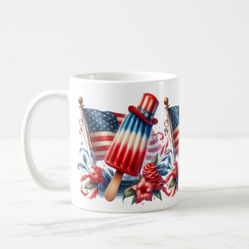 Patriotic Ice cream with top hat and flag display Coffee Mug