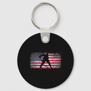 Patriotic Ice Hockey 4th Of July Men Usa American Keychain
