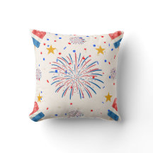 Patriotic Ice Pops & Fireworks Pattern | Red White