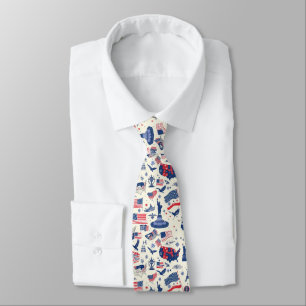 Patriotic Icons - Statue of Liberty, Flag (2) Neck Tie