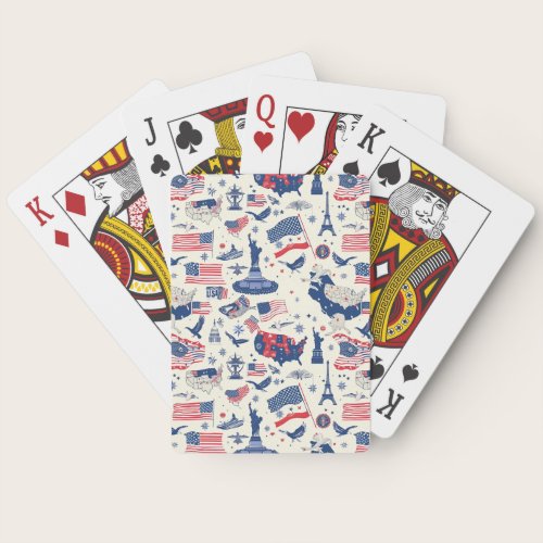 Patriotic Icons - Statue of Liberty, Flag (2) Poker Cards