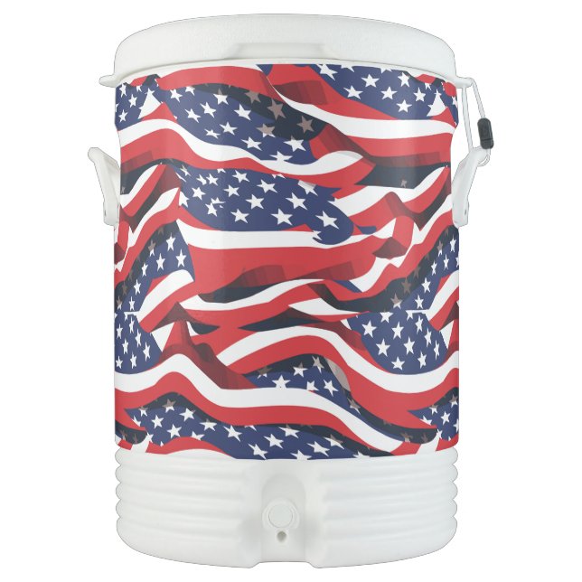 Patriotic Igloo Cooler Ten Gallon (Front)