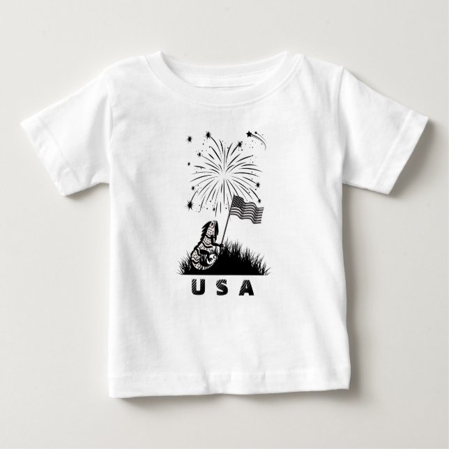 Patriotic Iguana  Baby T-Shirt (Front)