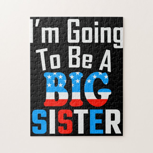 Patriotic I'm Going To Be A Big Sister Jigsaw Puzzle (Vertical)