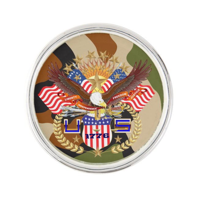 Patriotic  Important View About Design Below Lapel Pin (Front)
