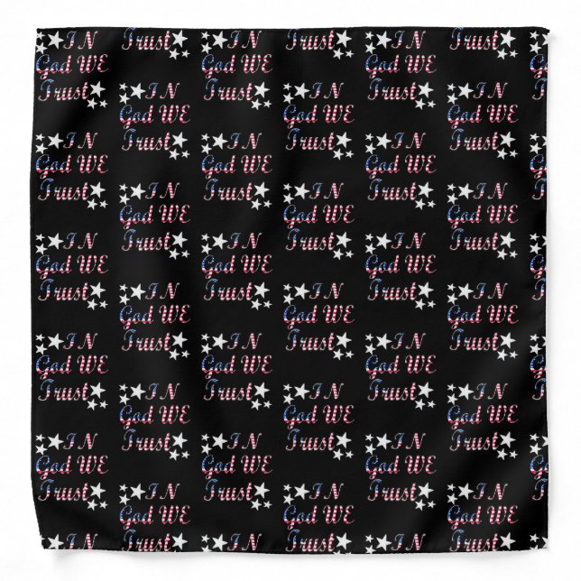 Patriotic In God We Trust Flag Bandana (Front)