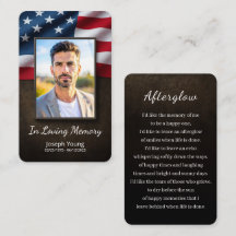 Patriotic In Loving Memory Funeral Memory Card