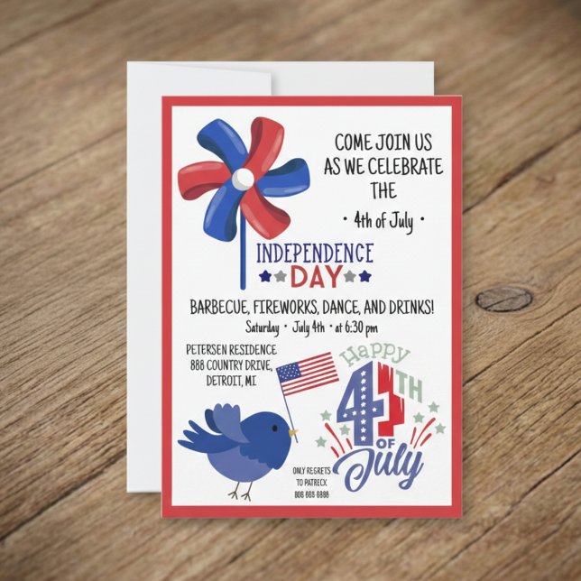 Patriotic Independence Day Celebration Invite (Patriotic Independence Day Celebration Invite)