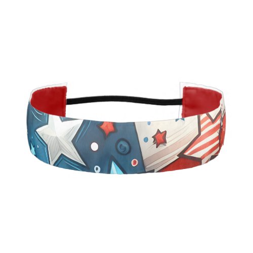 Patriotic Independence Day  Fourth of July Athletic Headband
