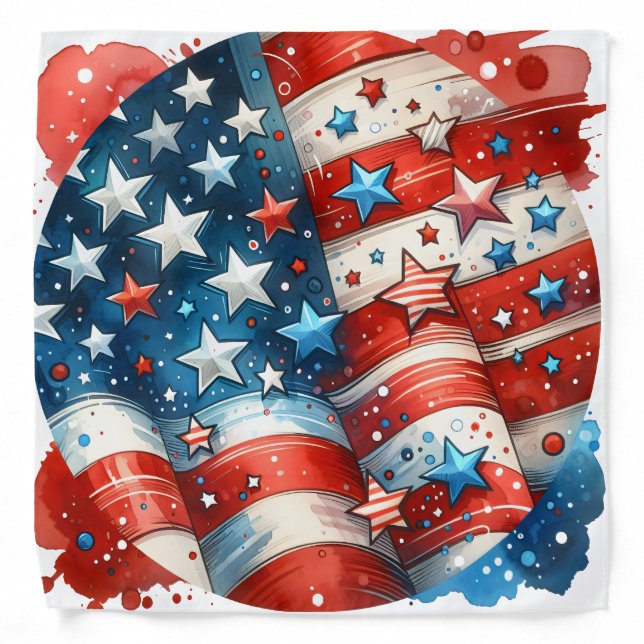 Patriotic Independence Day | Fourth of July Bandana (Front)