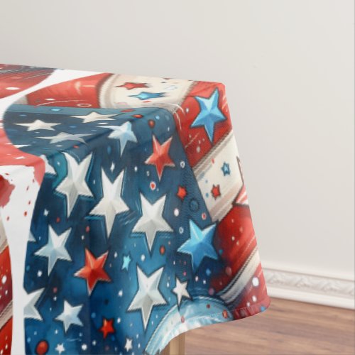 Patriotic Independence Day  Fourth of July Tablecloth