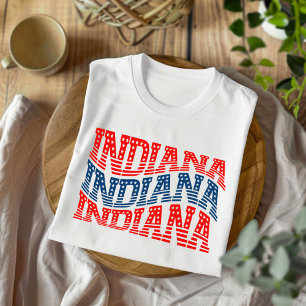 Patriotic Indiana Red and Blue Boho T-Shirt 