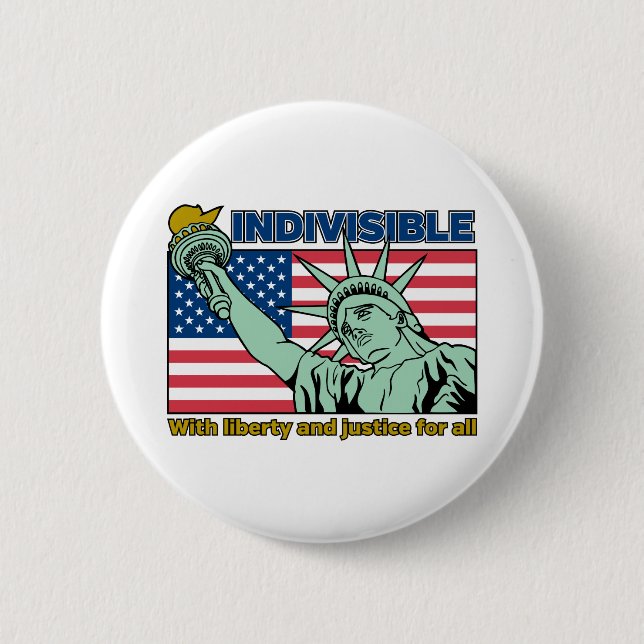 Patriotic-Indivisible-Liberty & Justice for All Button (Front)