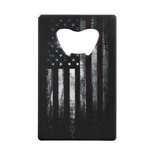 Patriotic Industrial American Flag Credit Card Bottle Opener