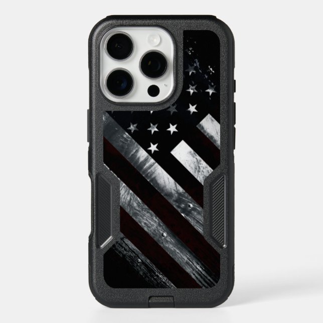 Patriotic Industrial American Flag Otterbox iPhone Case (Back)