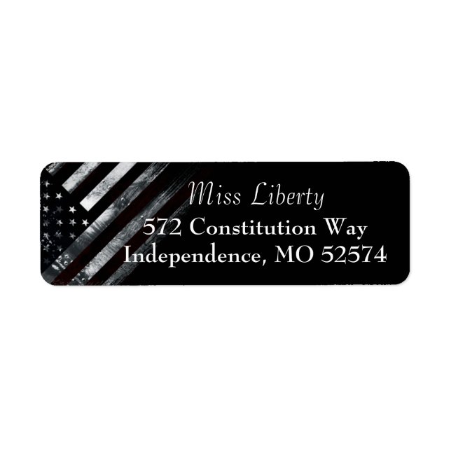 Patriotic Industrial American Flag Return Labels (Front)