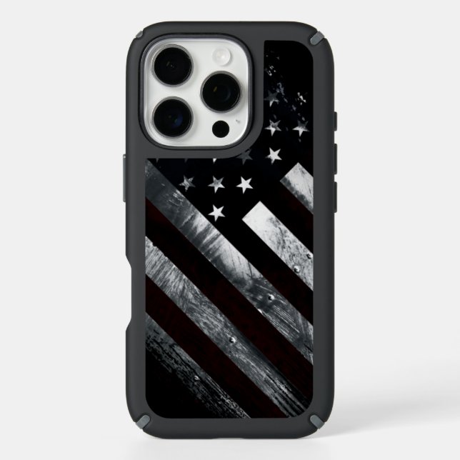 Patriotic Industrial American Flag Speck iPhone Case (Front)