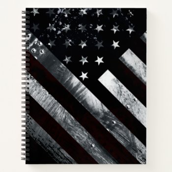 Patriotic Industrial American Flag Spiral Notebook by KDRDZINES at Zazzle