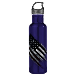 Patriotic Industrial American Flag Stainless Steel Water Bottle
