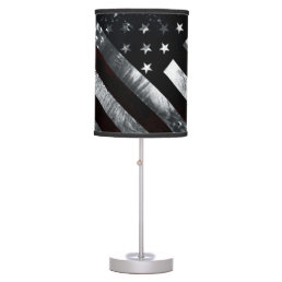 Patriotic Industrial American Flag Table Lamp