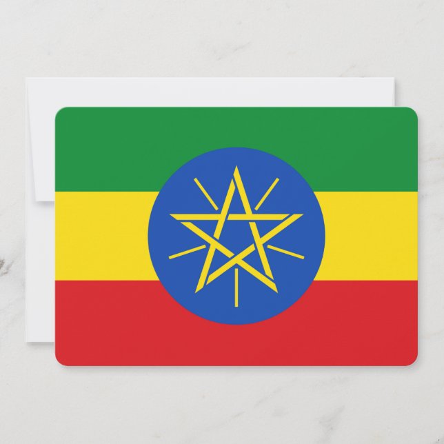 Patriotic invitations with Ethiopia Flag (Front)