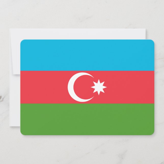 Patriotic  invitations with Flag of Azerbaijan (Front)