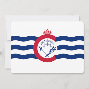 Patriotic  invitations with Flag of Cincinnati