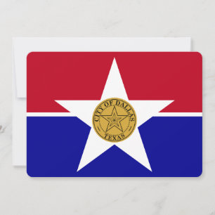 Patriotic invitations with Flag of Dallas