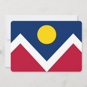 Patriotic invitations with Flag of Denver