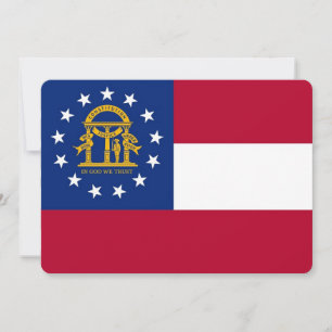 Patriotic invitations with Flag of Georgia