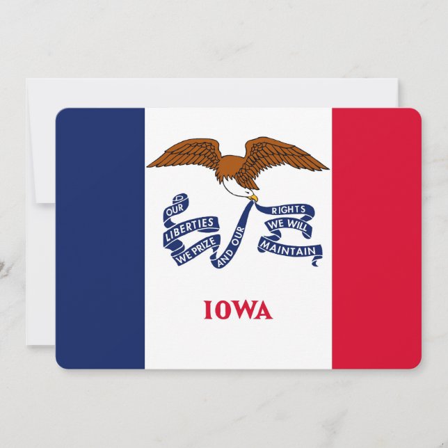 Patriotic invitations with Flag of Iowa (Front)