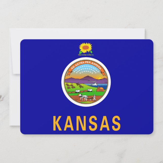 Patriotic invitations with Flag of Kansas (Front)