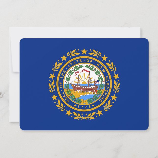 Patriotic invitations with Flag of New Hampshire (Front)