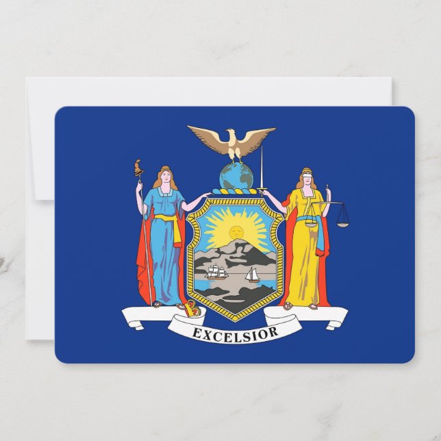 Patriotic invitations with Flag of New York (Front)