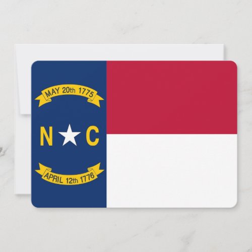 Patriotic invitations with Flag of North Carolina