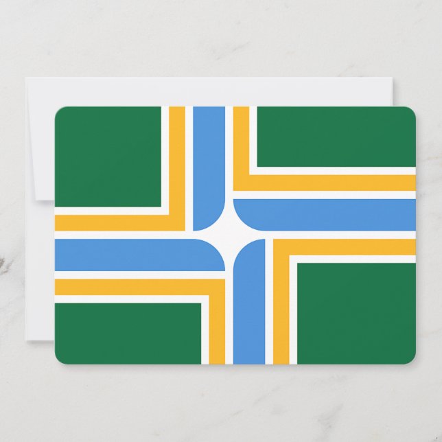 Patriotic  invitations with Flag of Portland (Front)