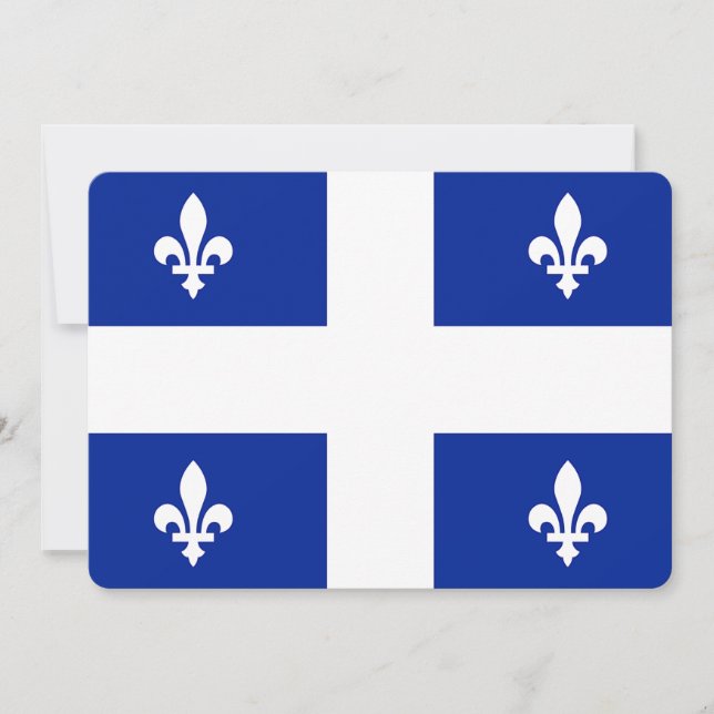 Patriotic  invitations with Flag of Quebec (Front)