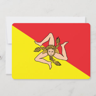 Patriotic  invitations with Flag of Sicily, Italy