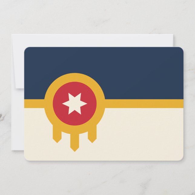 Patriotic  invitations with Flag of Tulsa City (Front)