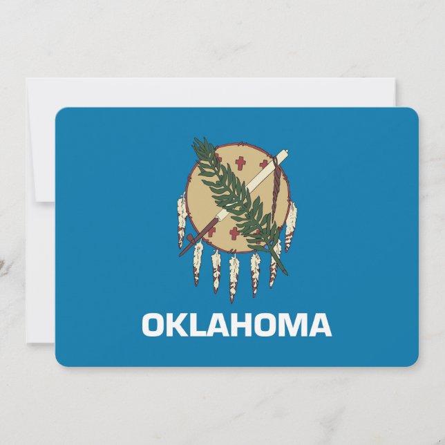 Patriotic invitations with Oklahoma Flag (Front)