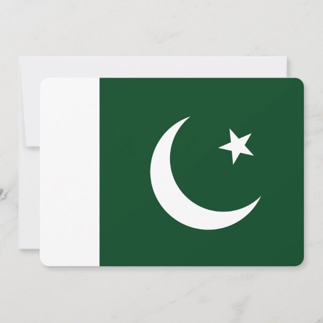 Patriotic invitations with Pakistan Flag (Front)