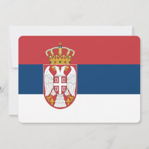 Patriotic invitations with Serbia Flag