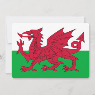 Patriotic invitations with Wales Flag
