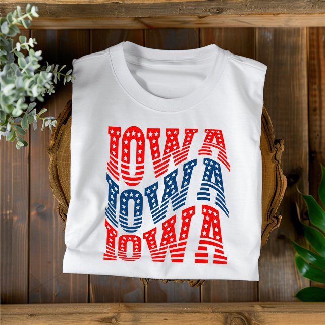 Patriotic Iowa Red and Blue Boho T-Shirt  (Creator Uploaded)