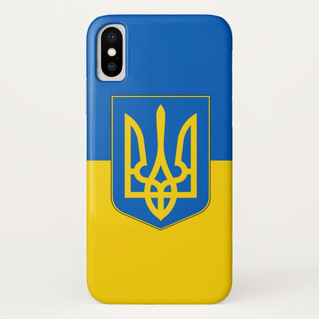 Patriotic Iphone X Case with Flag of Ukraine (Back)