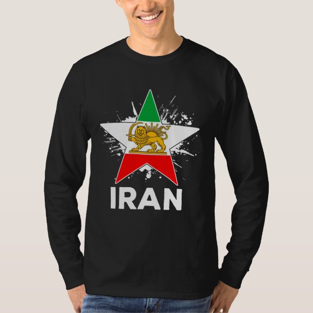 Patriotic Iranian Flag Vintage Iran Pride T-Shirt (Front)