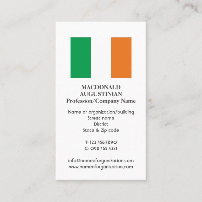 Patriotic | IRELAND FLAG | Photo Business Card (Front)