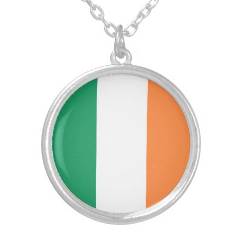 Patriotic Ireland Flag Silver Plated Necklace