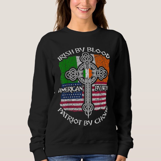 Patriotic Irish American Flag St.Patrick's Day Sweatshirt (Front)